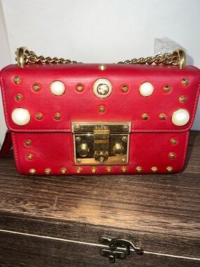 Gucci Padlock Studded Shoulder Bag